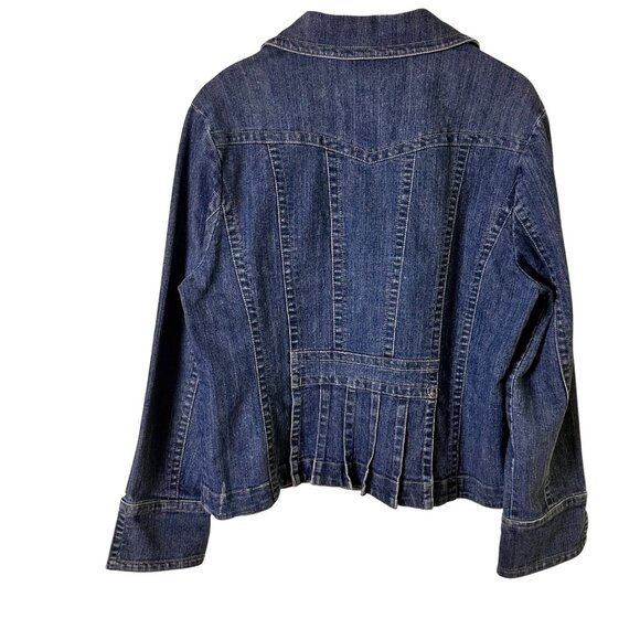 Dressbarn XL Fitted Denim Jean Jacket Womens Button Front Long Sleeve - Picture 6 of 10